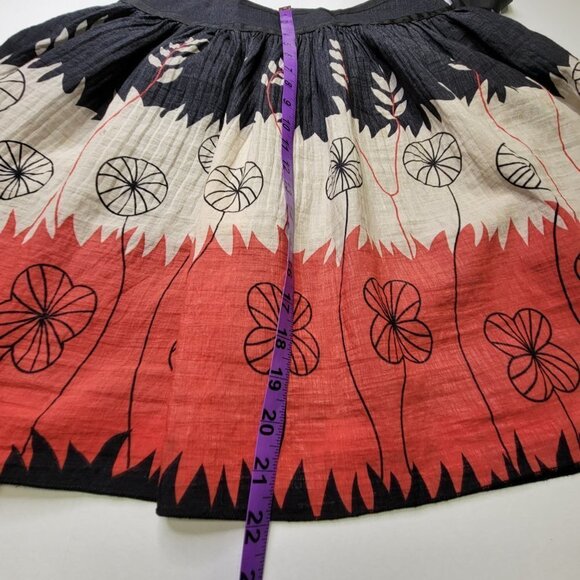 Pleated Flare Short Skirt Floral Motif - Size M - Picture 10 of 12